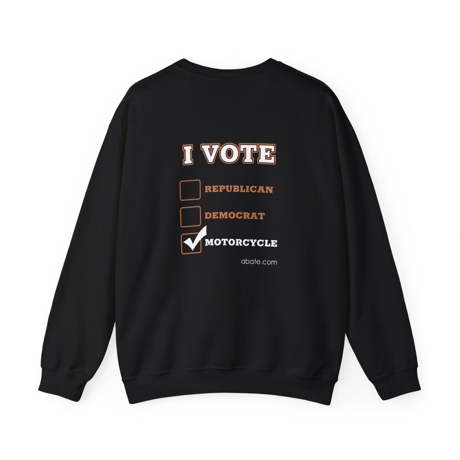 Motorcycle Crewneck Sweatshirt — "I Vote Motorcycle" Vintage Biker Pullover - Image 6