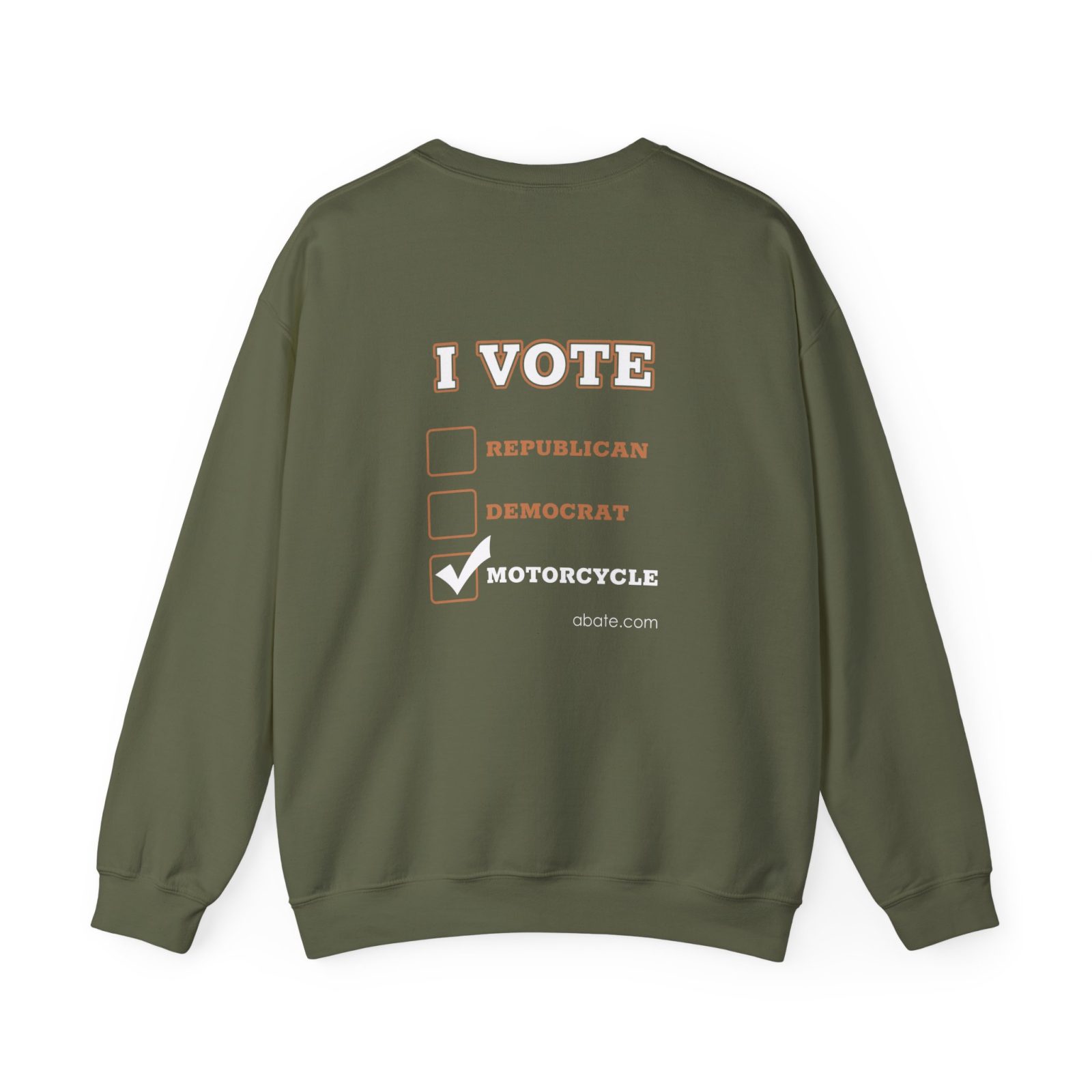 Motorcycle Crewneck Sweatshirt — "I Vote Motorcycle" Vintage Biker Pullover - Image 10