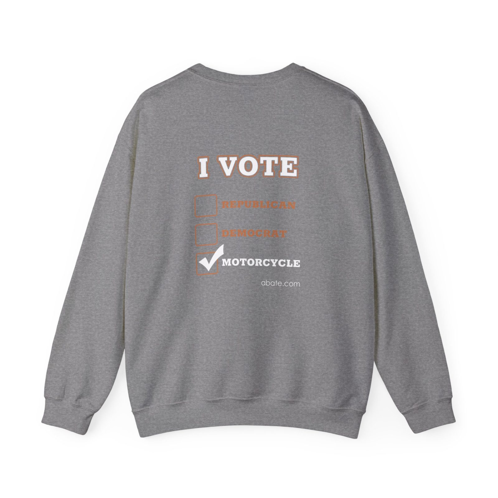 Motorcycle Crewneck Sweatshirt — "I Vote Motorcycle" Vintage Biker Pullover - Image 12